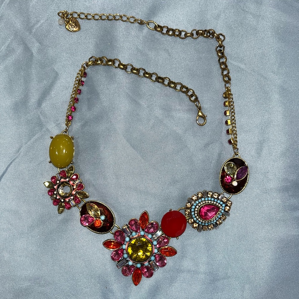Jewel Toned Gold Necklace